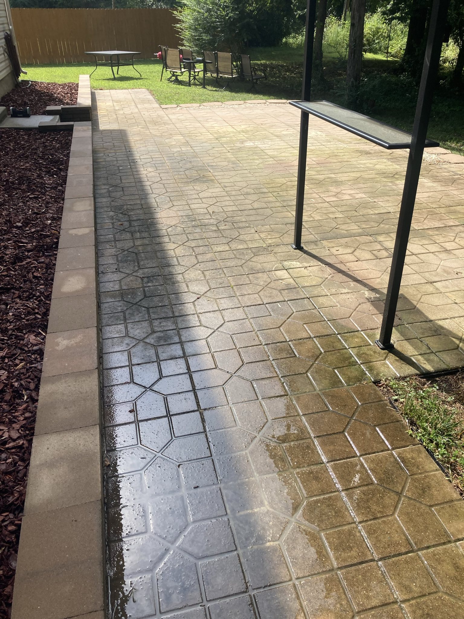 Patio before cleaning
